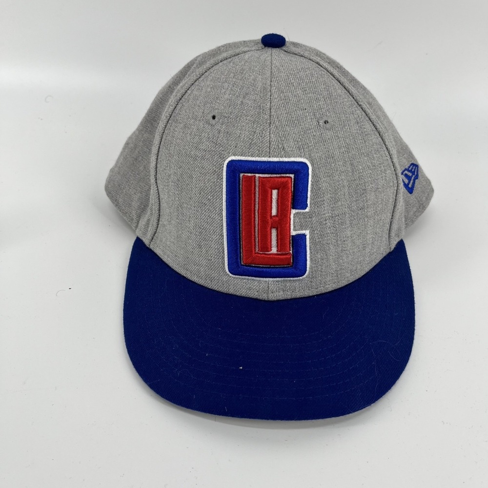 New Era LA Clippers 59FIFTY Hat  Fitted Retro Low Crown Gray Blue 7, 7/8